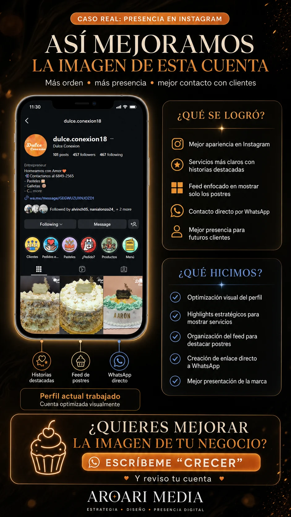 Caso real de mejora visual de una cuenta de Instagram